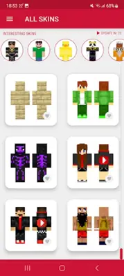 Popular Skins for Minecraft android App screenshot 1